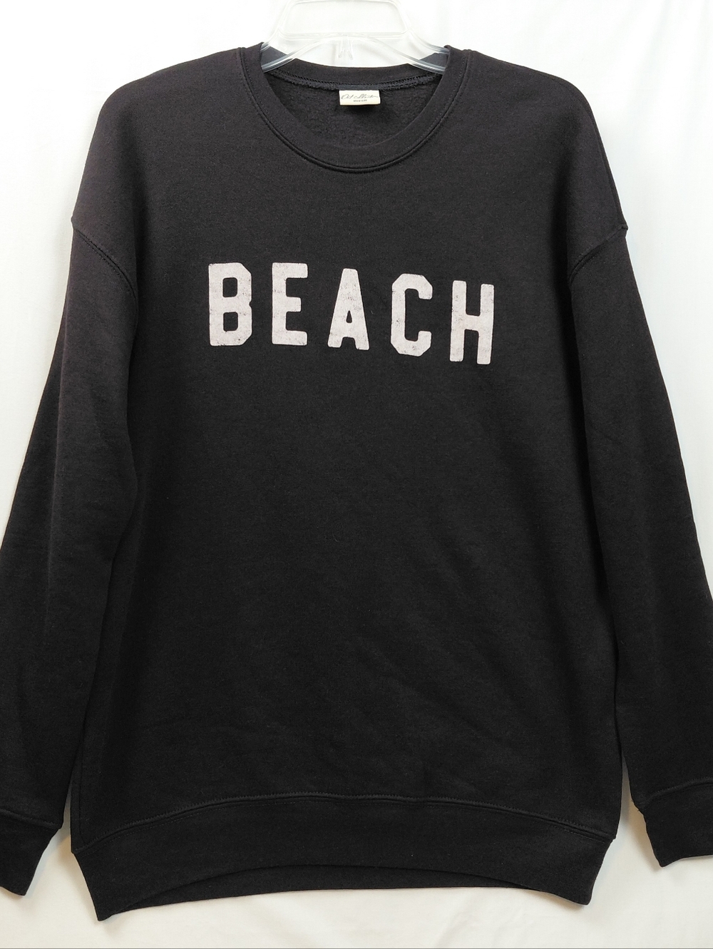 Oat Collective Beach Sweatshirt Lightweight Women's Size Medium Black White